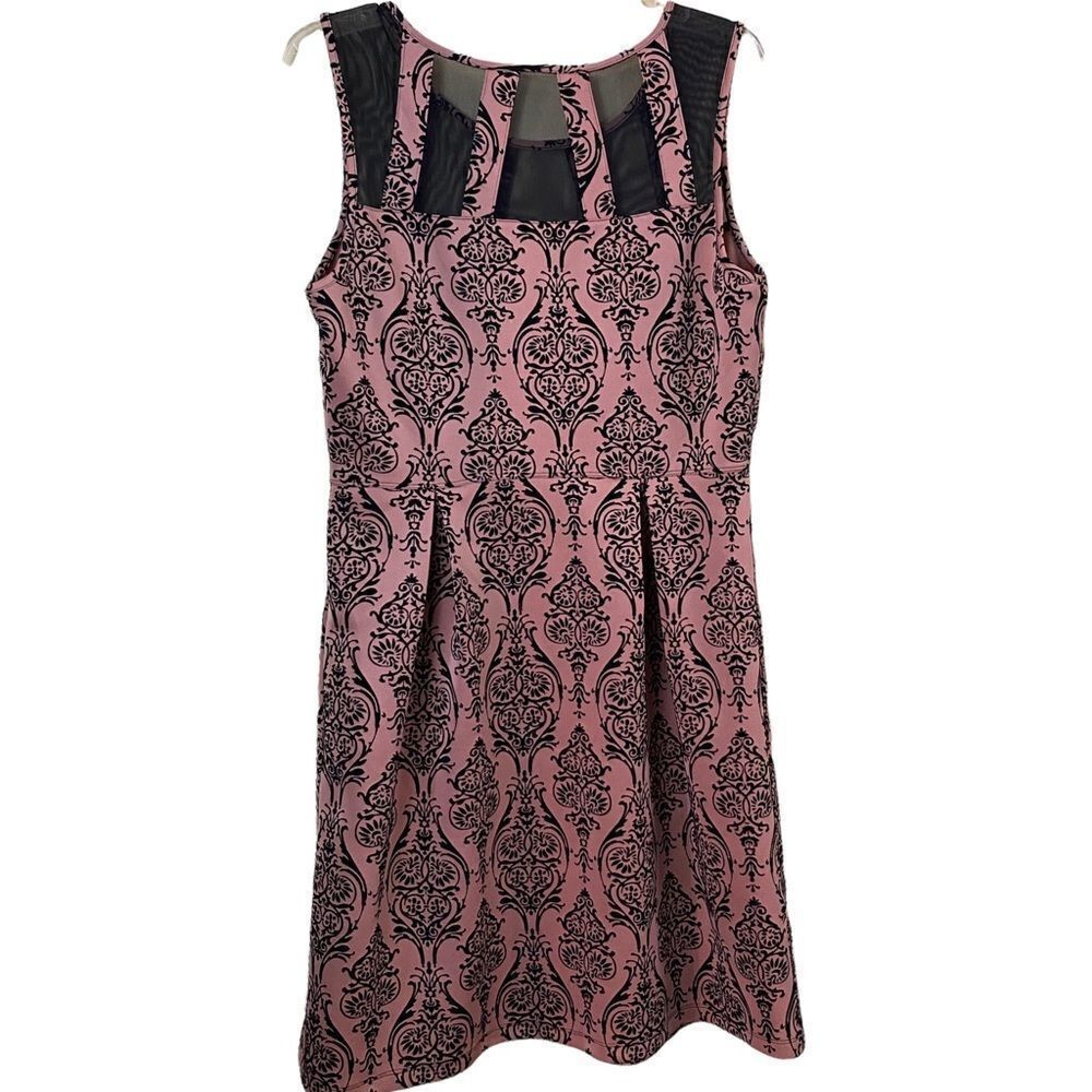 Enfocus Studio Sleeveless Dress With Black Velvet Graphics Size 12